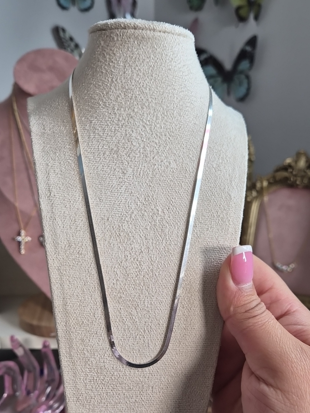 925 Herringbone Necklace 15in
